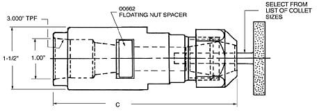 SHORT COLLET CHUCK EXTENSION ADAPTER 200CCEAS figure