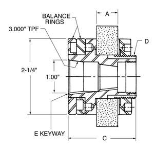BALANCING LH STANDARD TAPER ADAPTER B100-1 figure