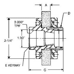 BI-DIRECTIONAL LH STANDARD TAPER ADAPTER W/KW AN200-1 figure