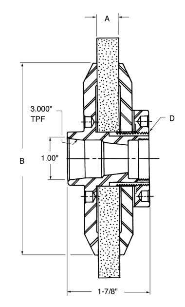 FLANGED LH STANDARD TAPER ADAPTER 5.0-1 figure