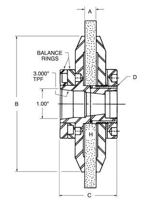 FLANGED BALANCING LH STANDARD TAPER ADAPTER B4.5-1 figure