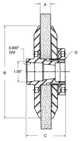 FLANGED LH STANDARD TAPER ADAPTER 7.0-1 figure