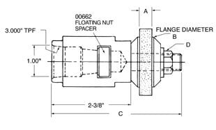 FLANGED IDWE SHORT 3/8LH 1-1/2 in figure