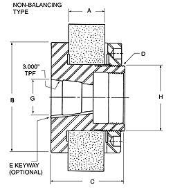 LARGE TAPER BOLT-ON FLANGE FOR LARGE GRINDERS 01312 figure