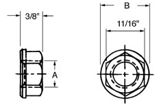 Hex Spindle Nut 1 in x3/8 in x1/2-13RH figure