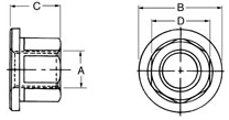Hex Spindle Nut 1-1/4 in x9/16 in x3/4-16LH figure