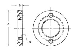 NUT 2-1/4x5/16x1-1/4-16RH figure
