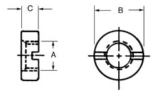 Slotted Spindle Nut 1 in x1/4 in x1/2-13LH figure