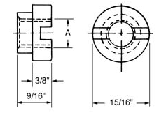 Slotted Spindle Nut 15/16 in x9/16 in x1/2-13RH figure
